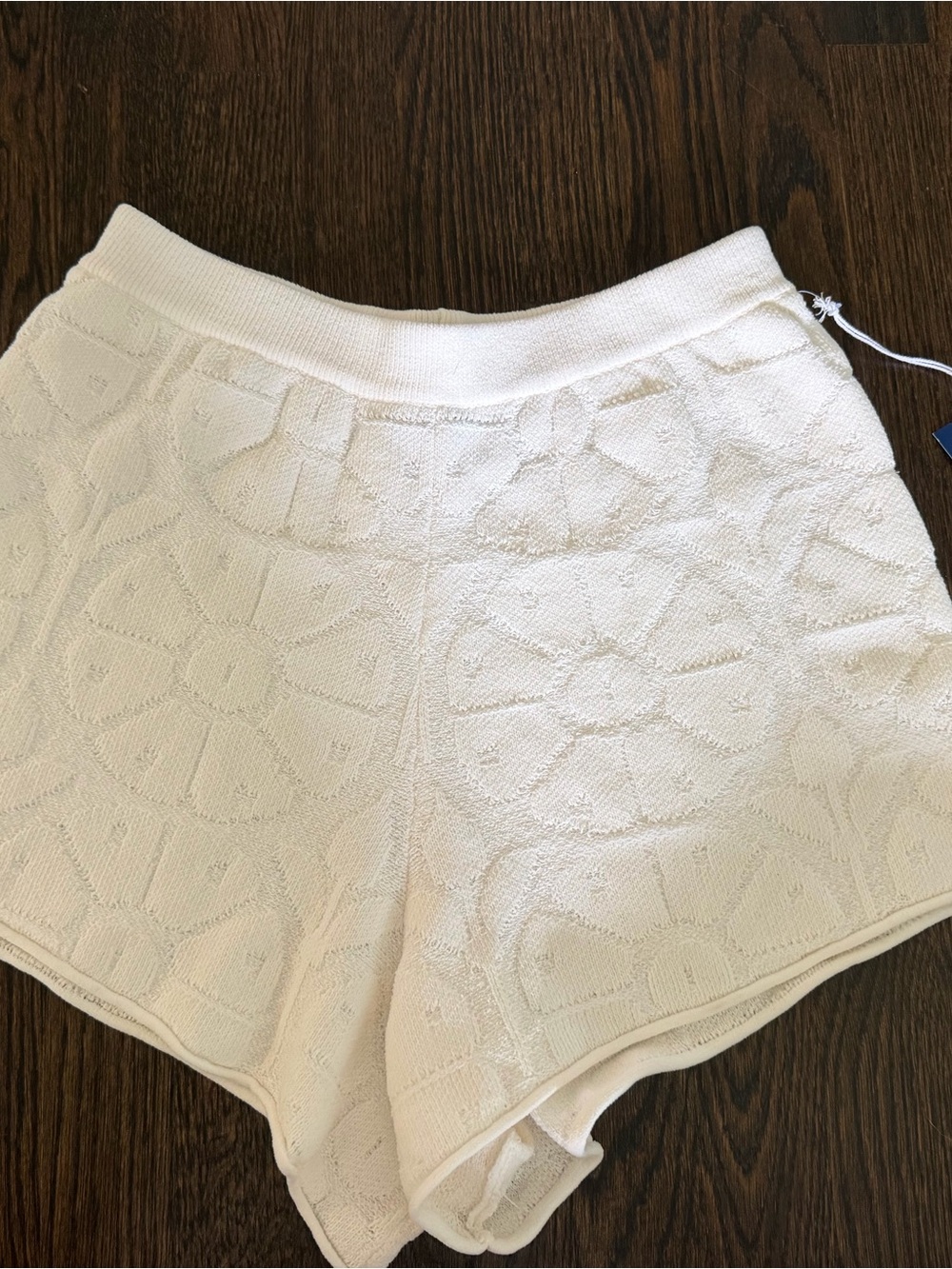Roller Rabbit and Target Collab Cream Textured High-Waist Knit Shorts